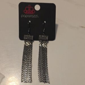 Paparazzi Shimmering Silver Tassel Earrings